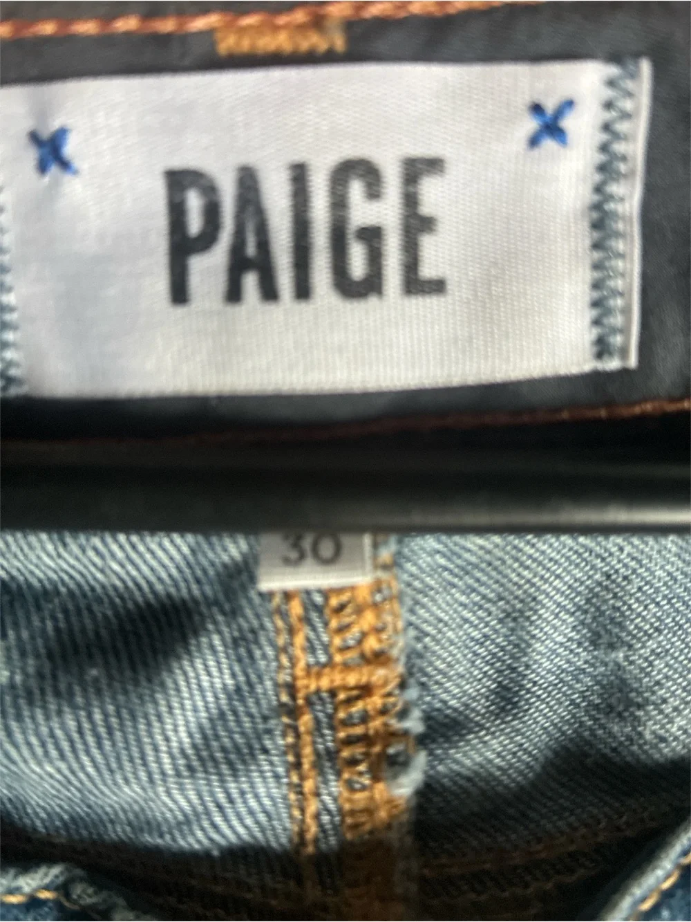 PAIGE Men's Slim Tapered Jeans Size 30 Medium Wash Whiskered Denim